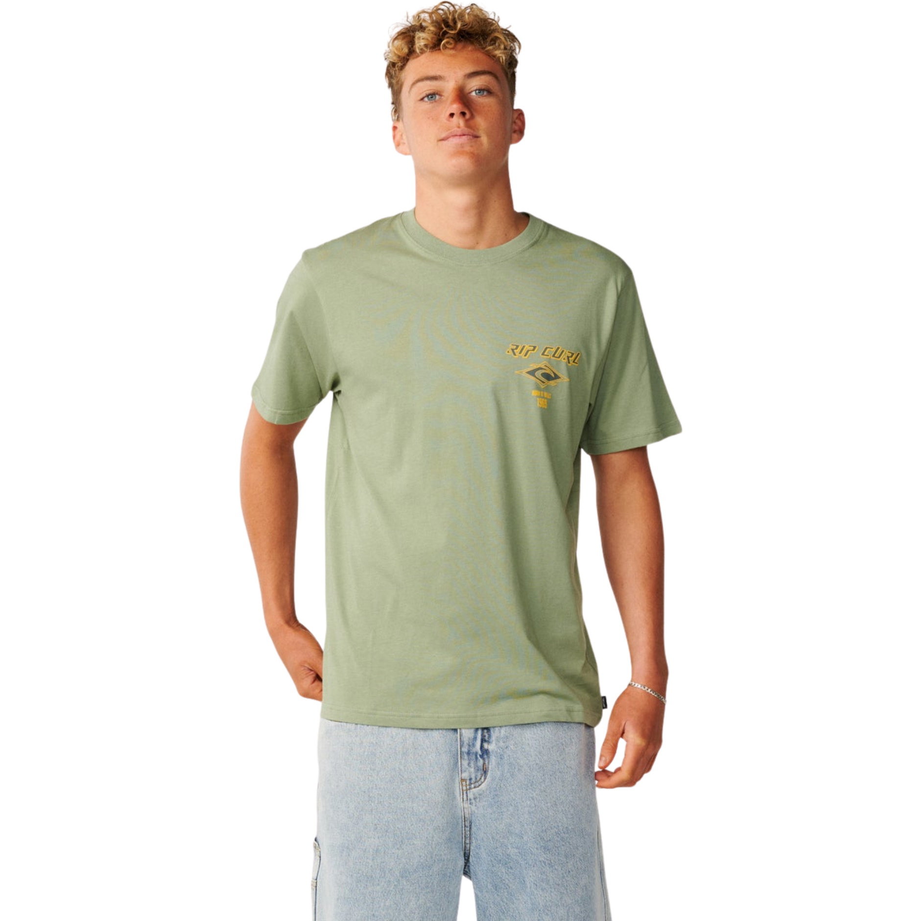 Rip Curl Mens Fade Out Icon T-Shirt 12GMTE - Sage